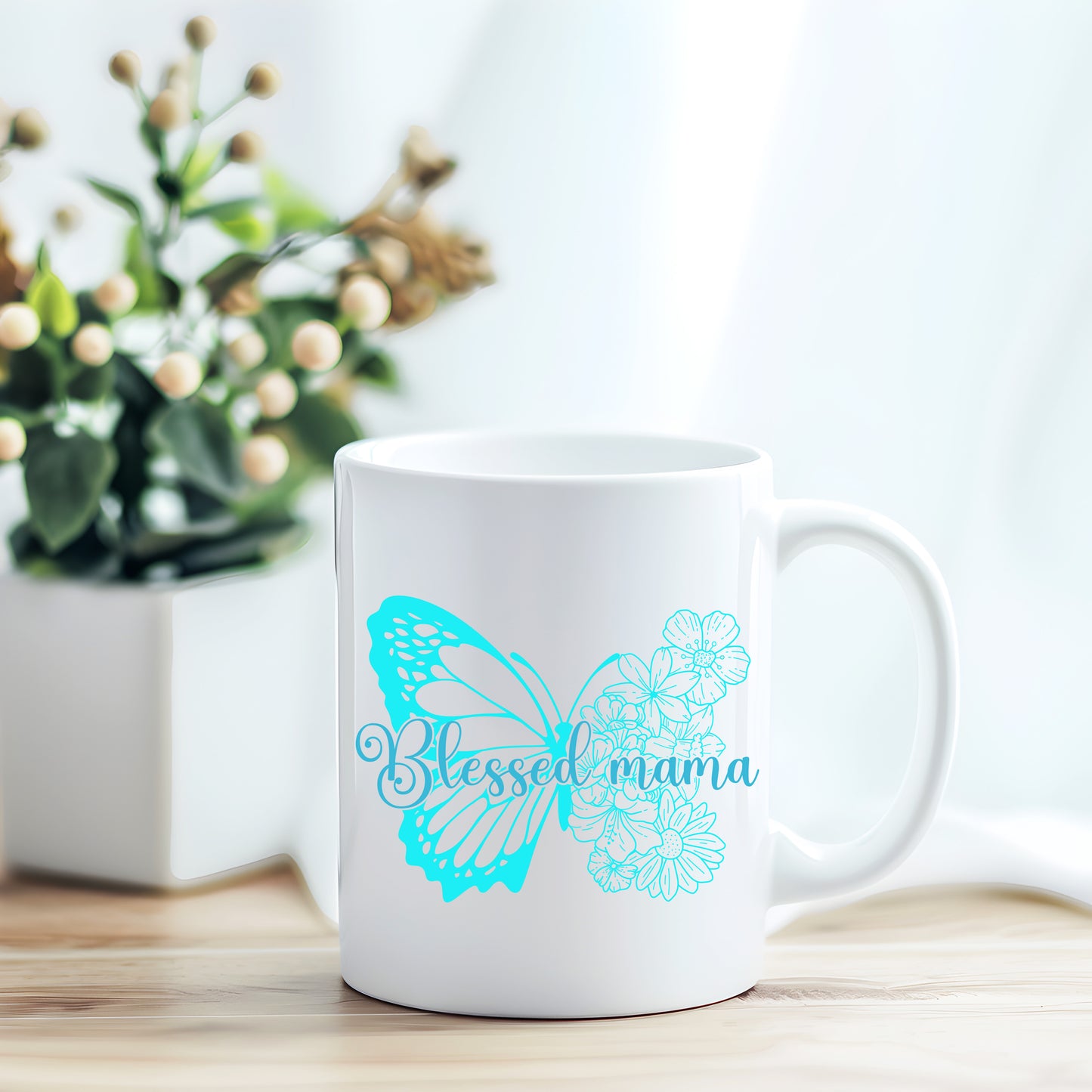 Blessed Mama Butterfly Mug, Mom Mug, Mothers Day Gift, Gift for Mothers Day