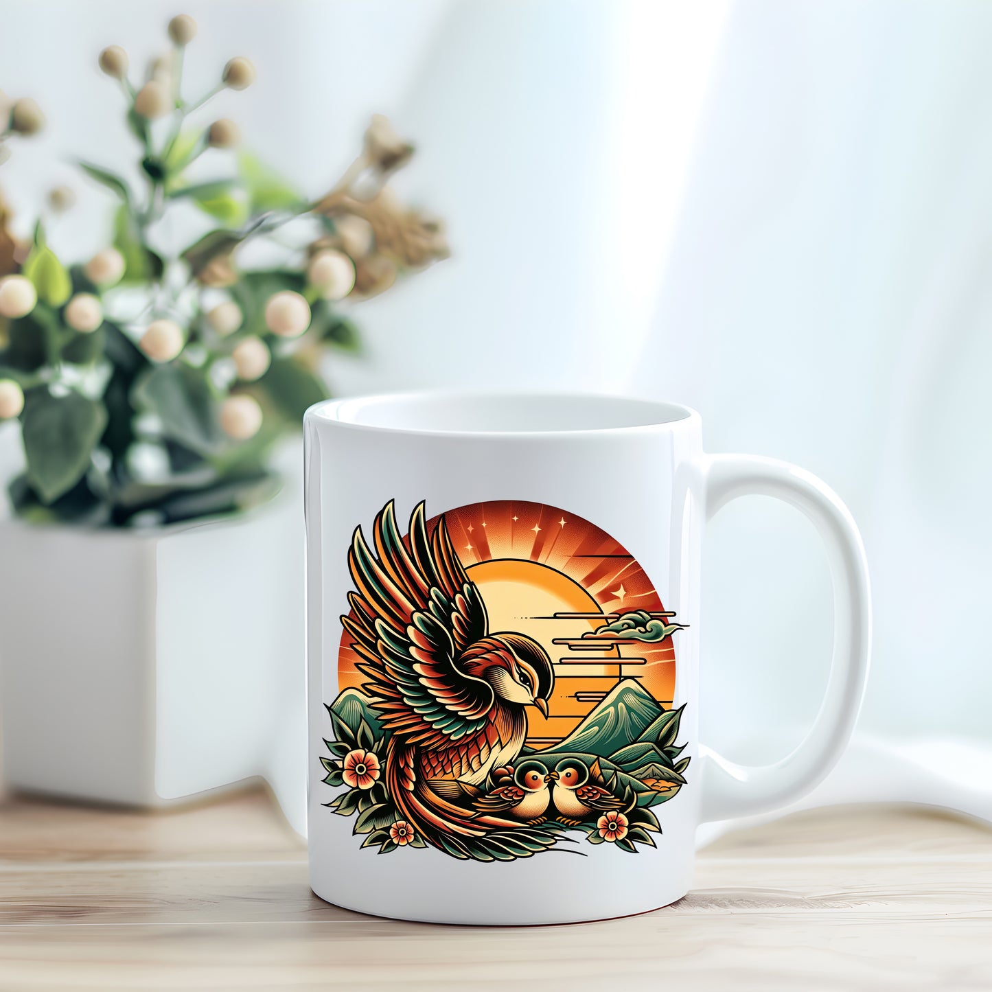 Mama Bird with Babies in Nest Mug, Mom Mug, Mothers Day Gift, Gift for Mothers Day